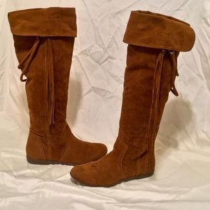 Tall Suede Boots with Tassels - Size 9 - Aldo